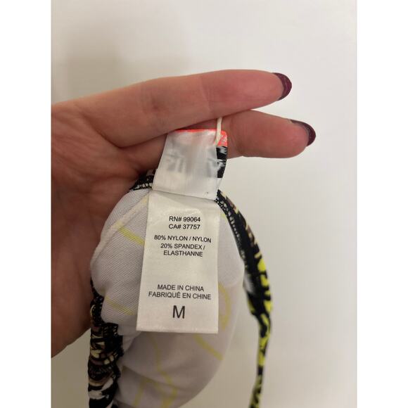 Billabong Bikini Womens Medium Neon Yellow Leopard Print Triangle Top NWT - Picture 4 of 8